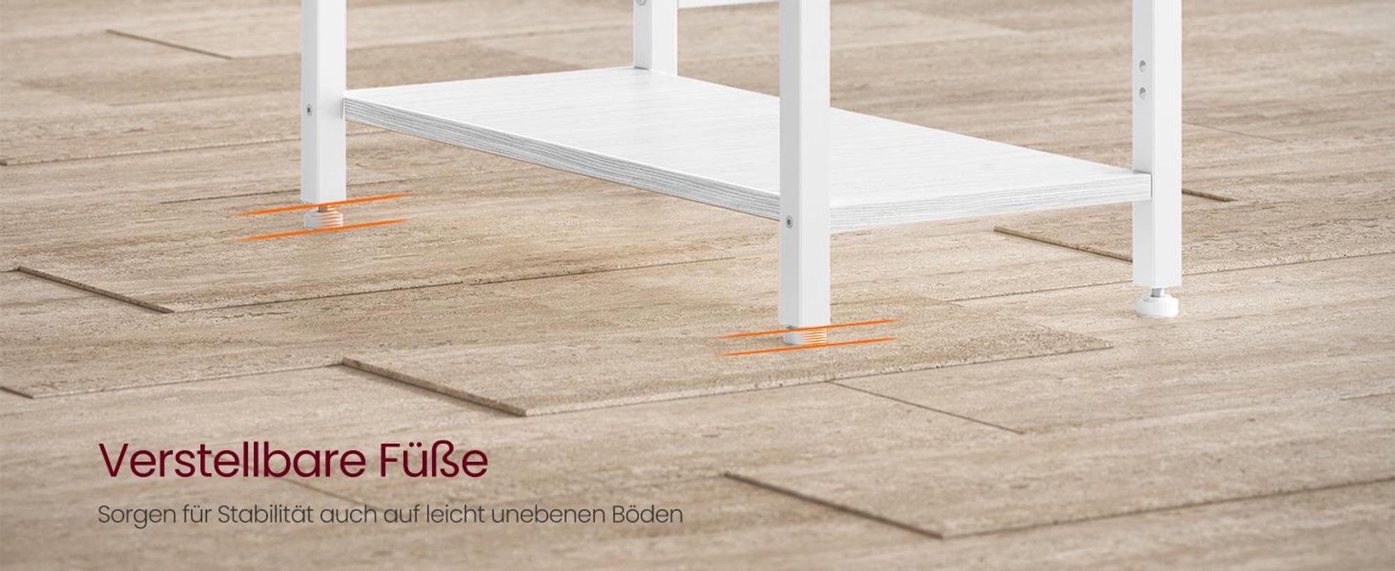 VASAGLE Computertisch Schreibtisch mit 2 Regale 120 x 75 x 60 cm weiß