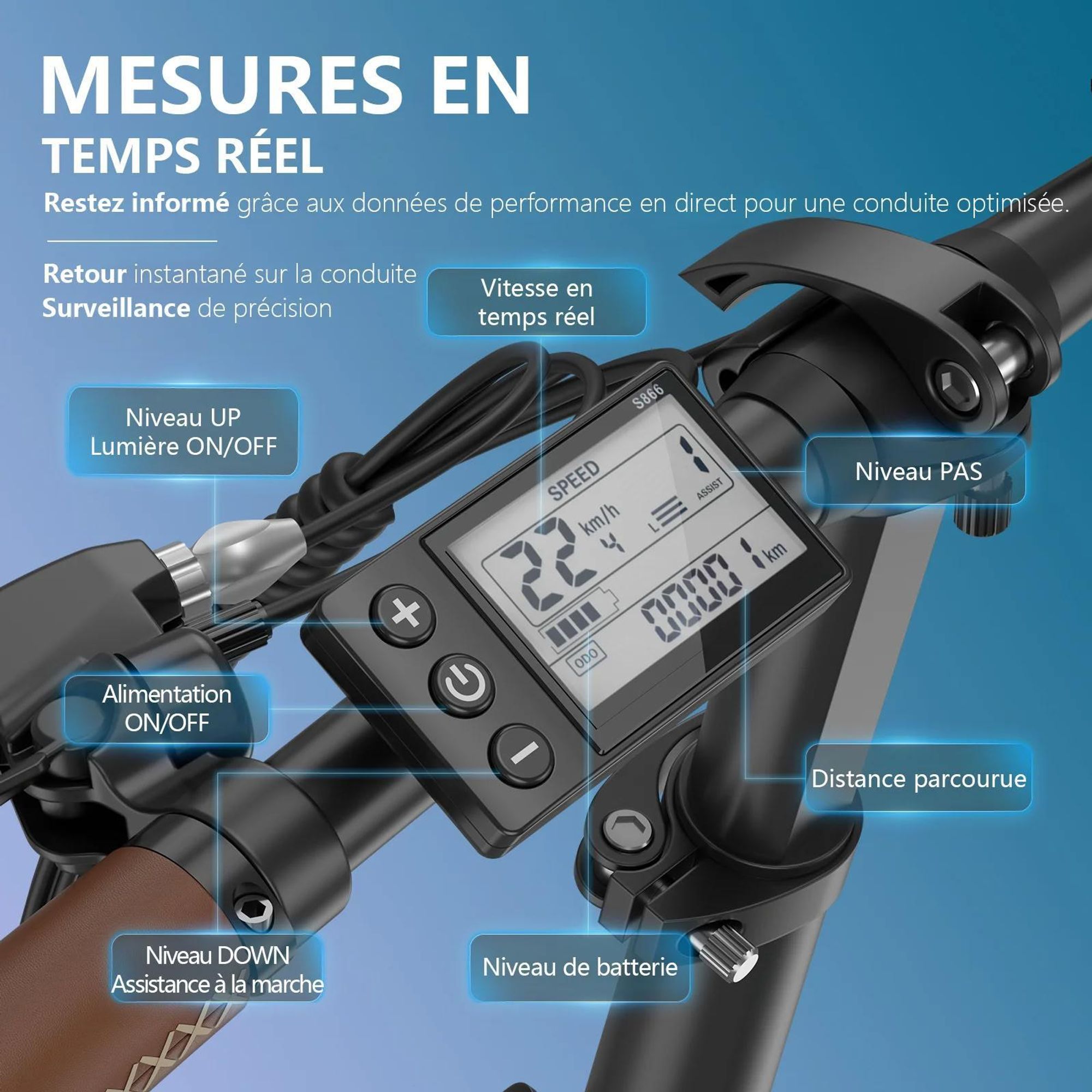 Vélo Électrique FAFREES F20+ Pro - Moteur 250W Batterie 36V25Ah 20'' Pneus Freins À Disque Mécaniques - Bleu Aurore