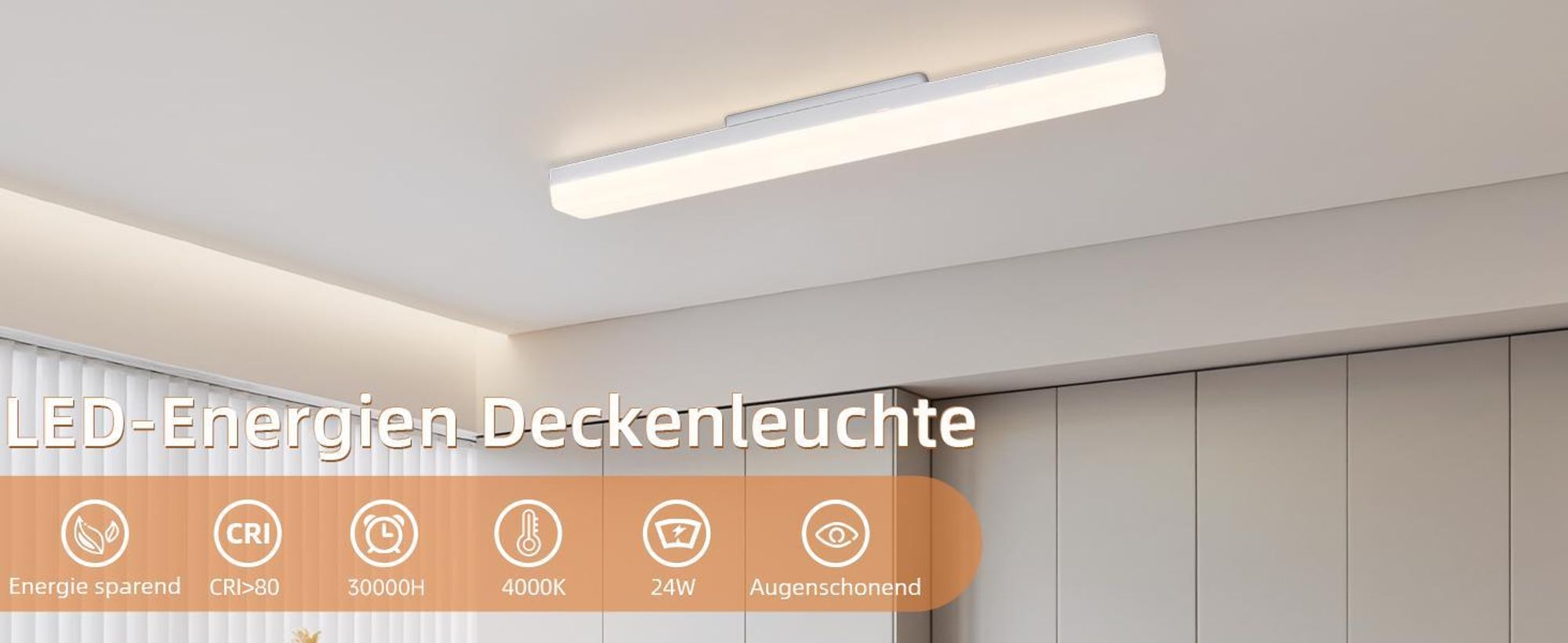 ZMH Deckenleuchte LED Beleuchtung Weiß Kunststoff IP20 Moderner Augenschutz Staubdicht Unterbauleuchte Schranklicht Garage Werkstatt Arbeitszimmer