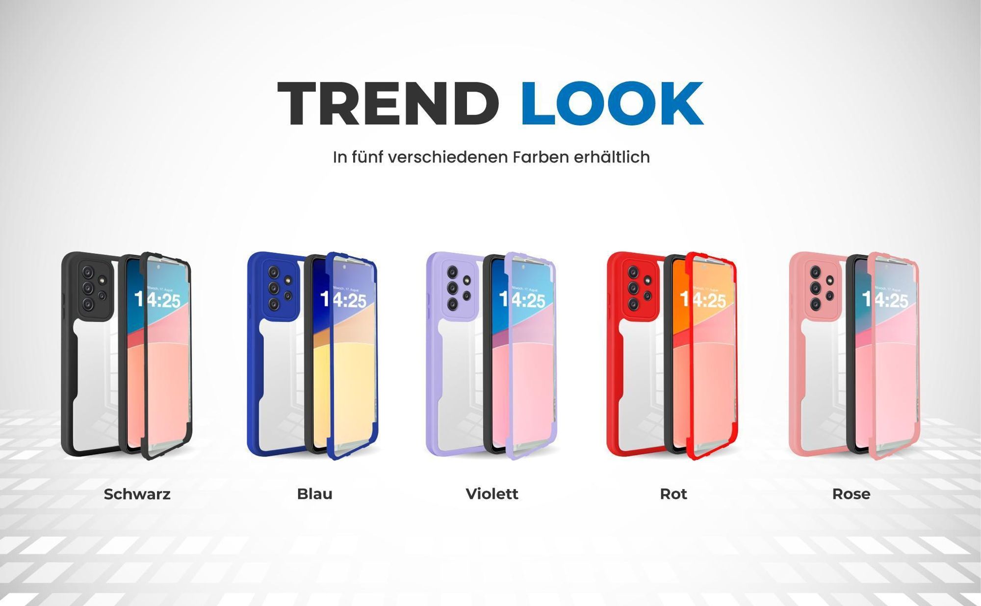 360 Grad Cover Front Back für Samsung Galaxy A33 5G in verschiedenen Farben