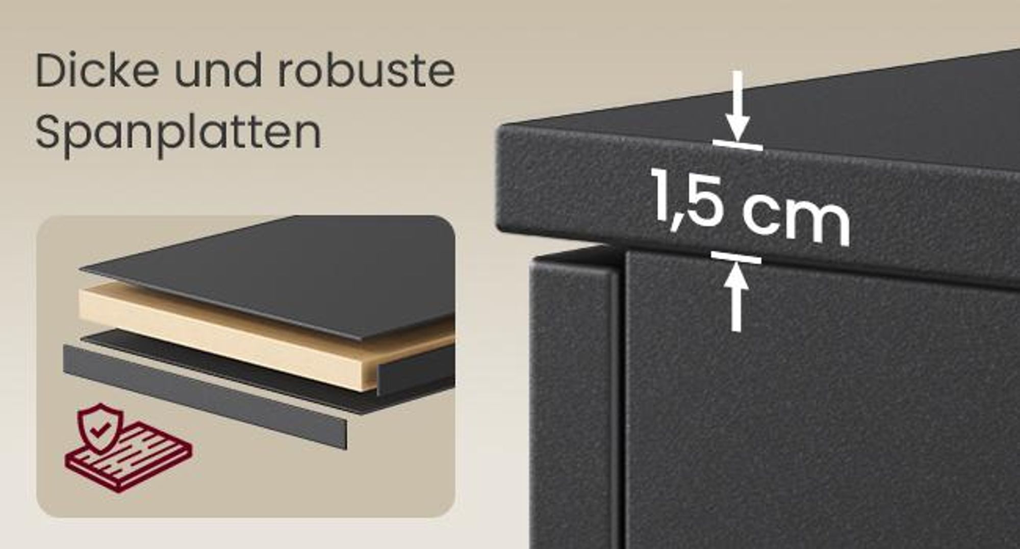 VASAGLE Rollcontainer, Aktenschrank, Schubladenschrank, Druckerständer, 5 Schubladen, mit werkzeuglosen Gleitschienen, schwarz