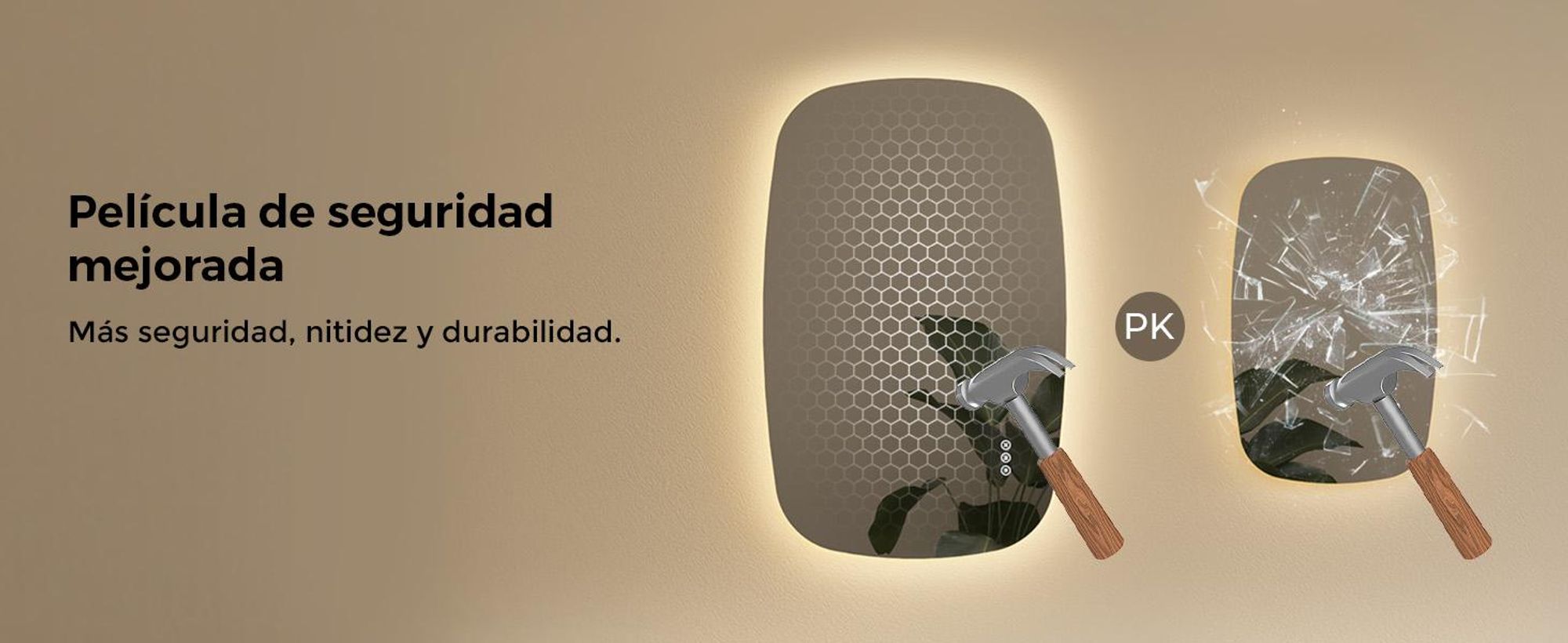 Espejo de baño S'AFIELINA, 80x50 cm. Espejo LED oval con interruptor táctil, regulable en intensidad, 3 colores de luz ajustables, antiniebla y con función de memoria