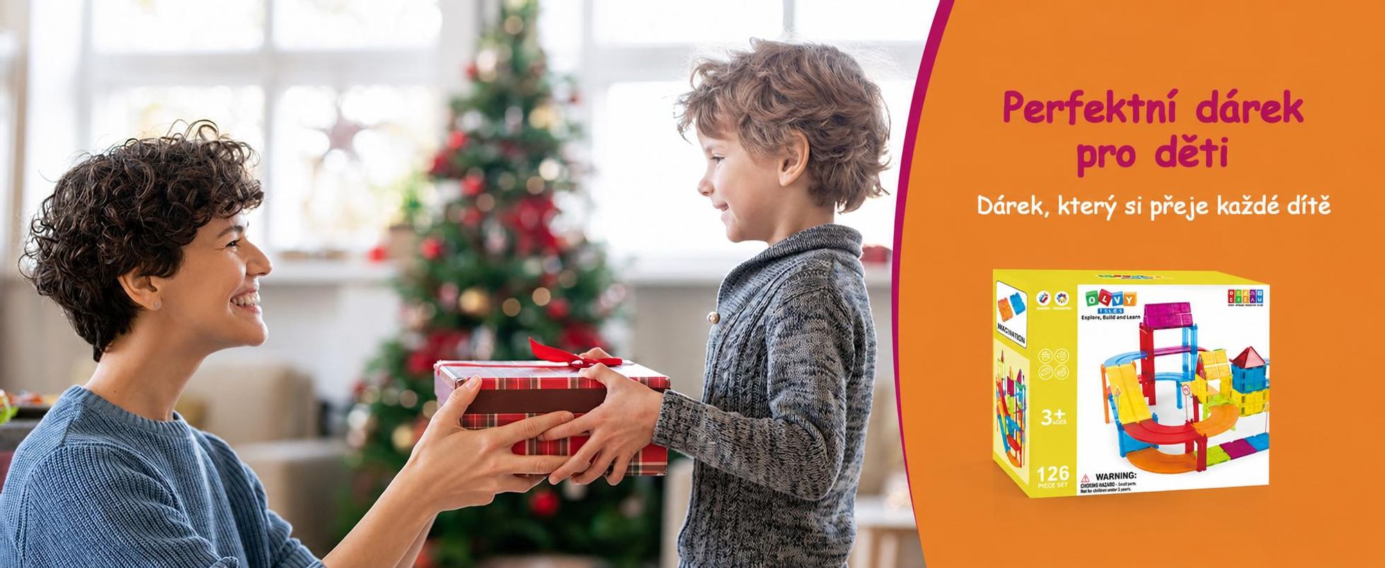 Olvy magnetické stavebnice Montessori - 126 magnetických kostek pro děti od 3 let - stavebnice, magnetická sada, vzdělávací hračka.