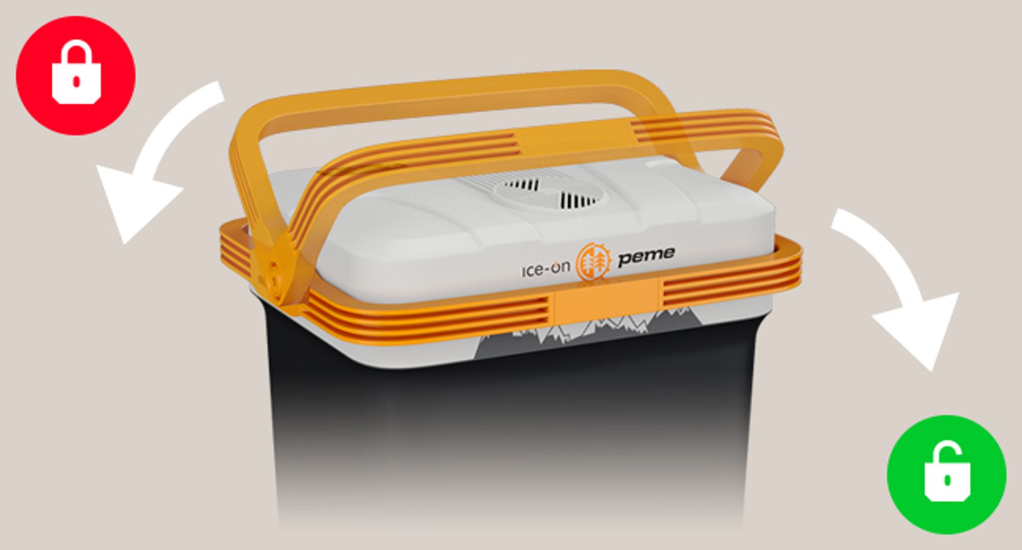 PEME Essential 23L Elektrische Kühlbox 12V 230V - Thermoelektrisch Kühltasche Auto Camping Mini Kühlschrank Warmhaltebox USB ECO Reise Schwarz Orange