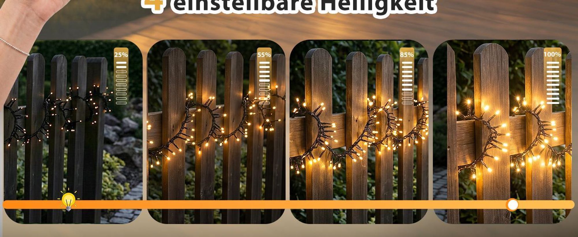 SALCAR 800 LED Solar Lichterkette Aussen 16m Cluster Lichterkette Außenmit Fernbedienung, 13 Modi Solarlichterkette Outdoor Deko
