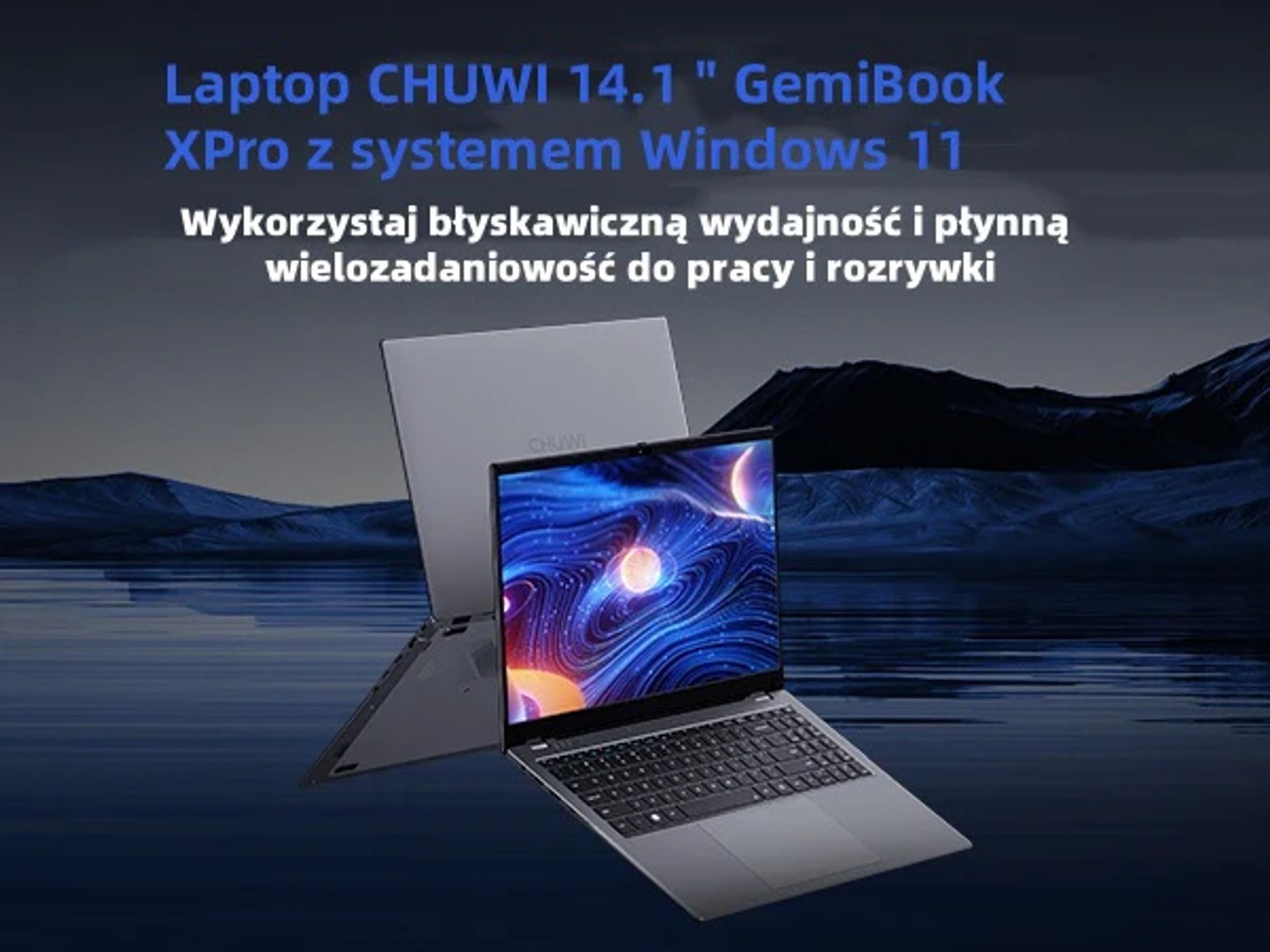 Laptop CHUWI GemiBook XPro - Procesorem Intel N100 Ekran 14.1" Windows 11 8GB +256GB Baterią 5000mAh - Szary