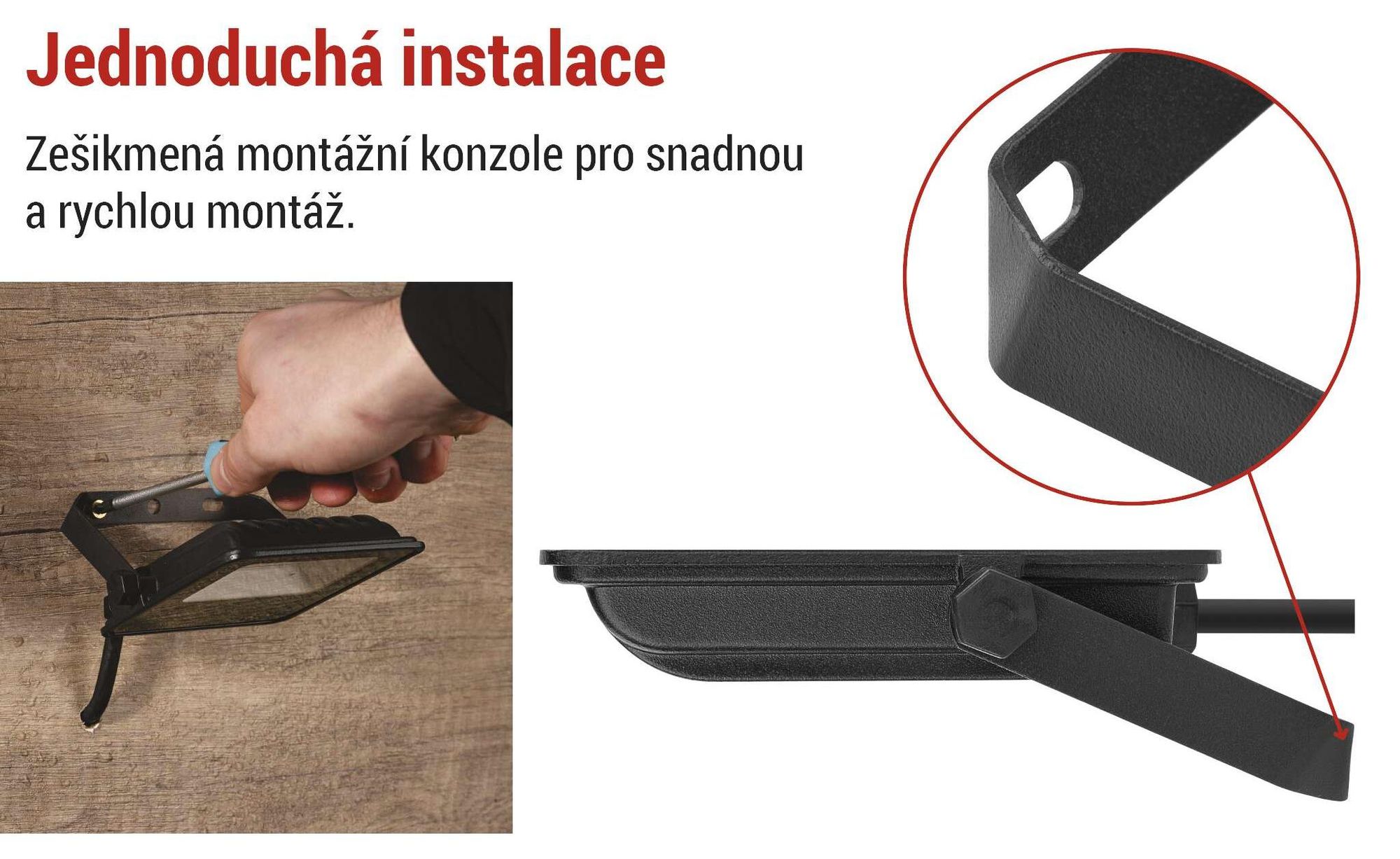 EMOS tenký hliníkový LED reflektor VISIO 10 W, 1500 lm, vodotěsný, neutrální bílá, vysoký světelný výkon 150 lm/W, pro venkovní použití, ZS2513
