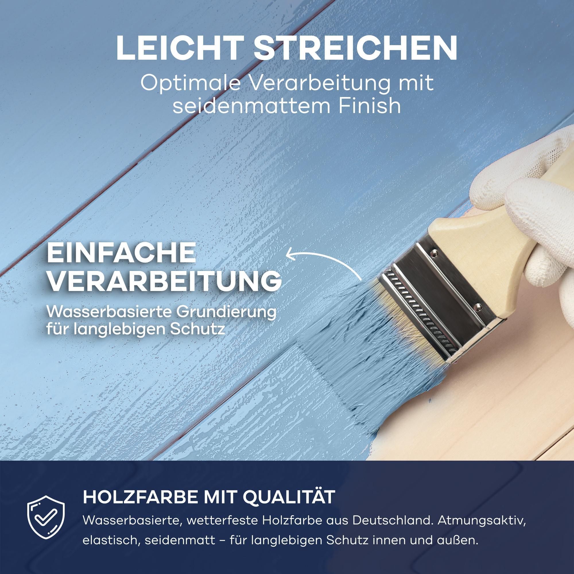 Plid Holzfarbe Taubenblau 5L / Innen & Außen - Wetterschutzfarbe Holzfarbe Außen - Dauerhafte Holzschutzfarbe - Farbe für Holz