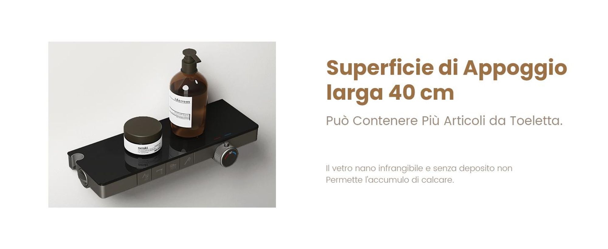 Sistema doccia EMKE® con termostato Antracite opaco con doccia per bambini, display digitale e filtro per il cloro 4 uscite Colonna doccia per famiglie F23