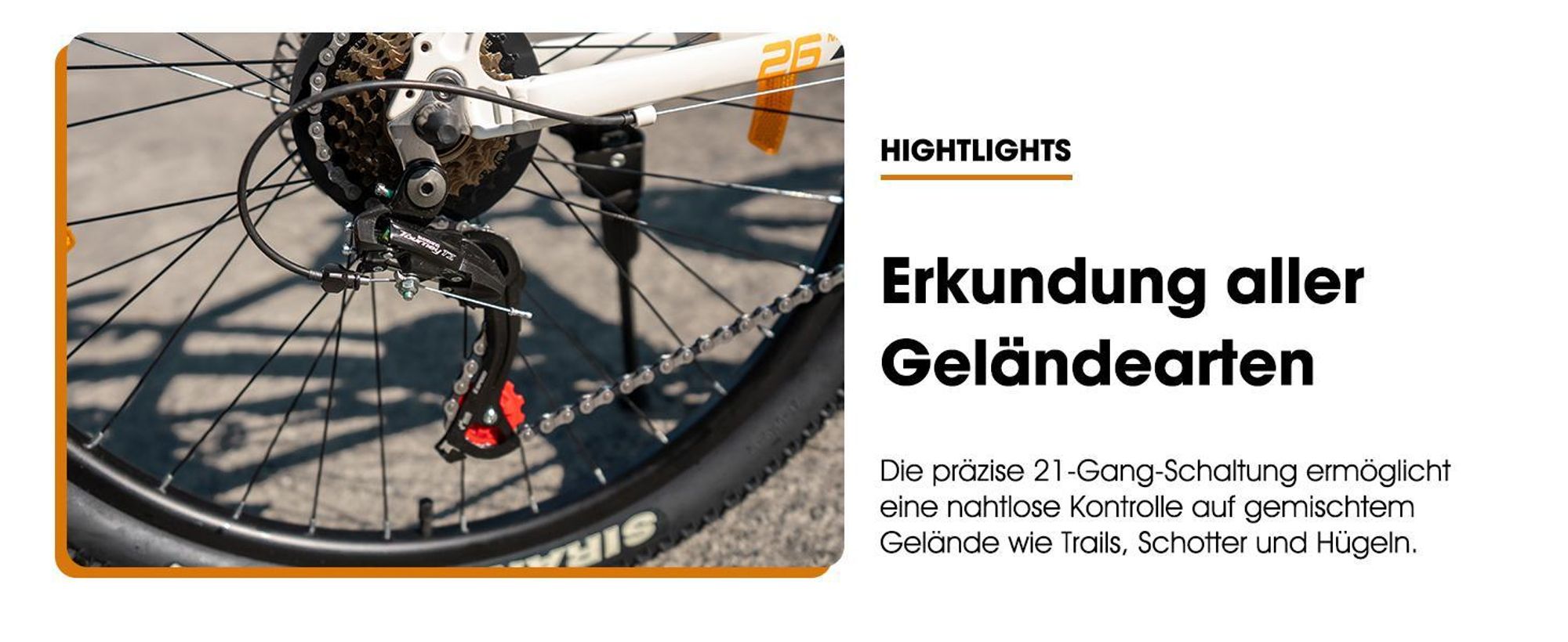 HILAND 26 Zoll Mountainbike für Männer und Frauen, Aluminiumrahmen, 21-Gang Schaltung mit mechanischen Scheibenbremsen und Federgabel, Blau