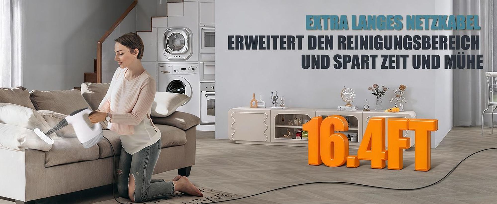 1200W Dampfreiniger | 3-Gang, 15s Aufheizzeit | 120℃ Handdampfreiniger | 500ml Steam Cleaner mit Zubehör| 360° Dampfdüse | entfernt Fett, Schmutz