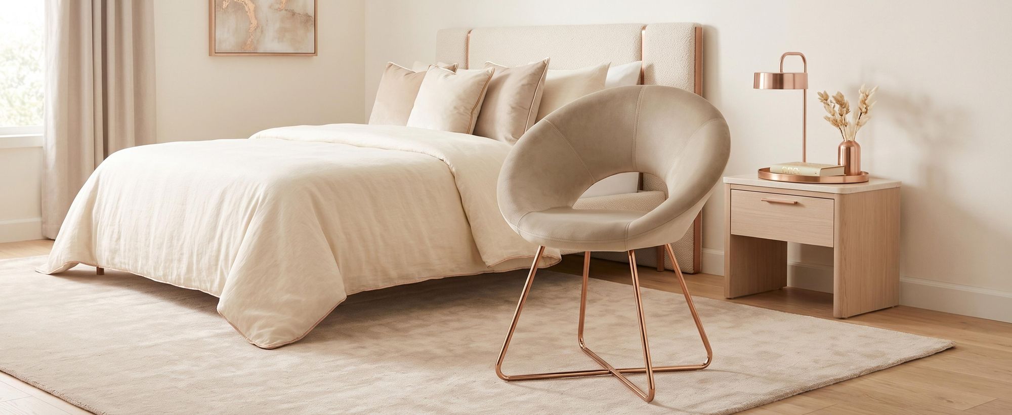 Duhome Esszimmerstuhl Schminktisch Stuhl Wohnzimmerstuhl Samt Sessel Küchenstuhl Polsterstuhl mit Gold Metallbeine, Beige