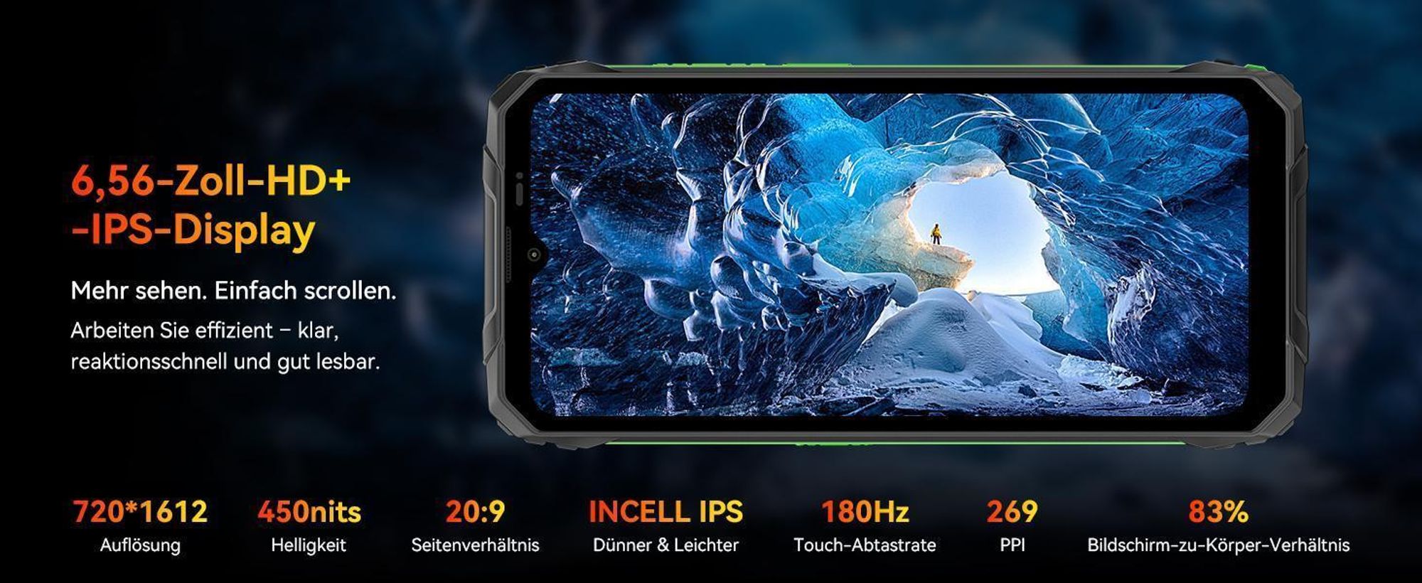 2025 Blackview FORT1 Outdoor Handy 18GB+256GB, 10000mAh,6.56",90Hz, Android 15,NFC/FOTA/390g/DREI Kartenfächer/Fingerabdruck//IP69K Wasserdicht