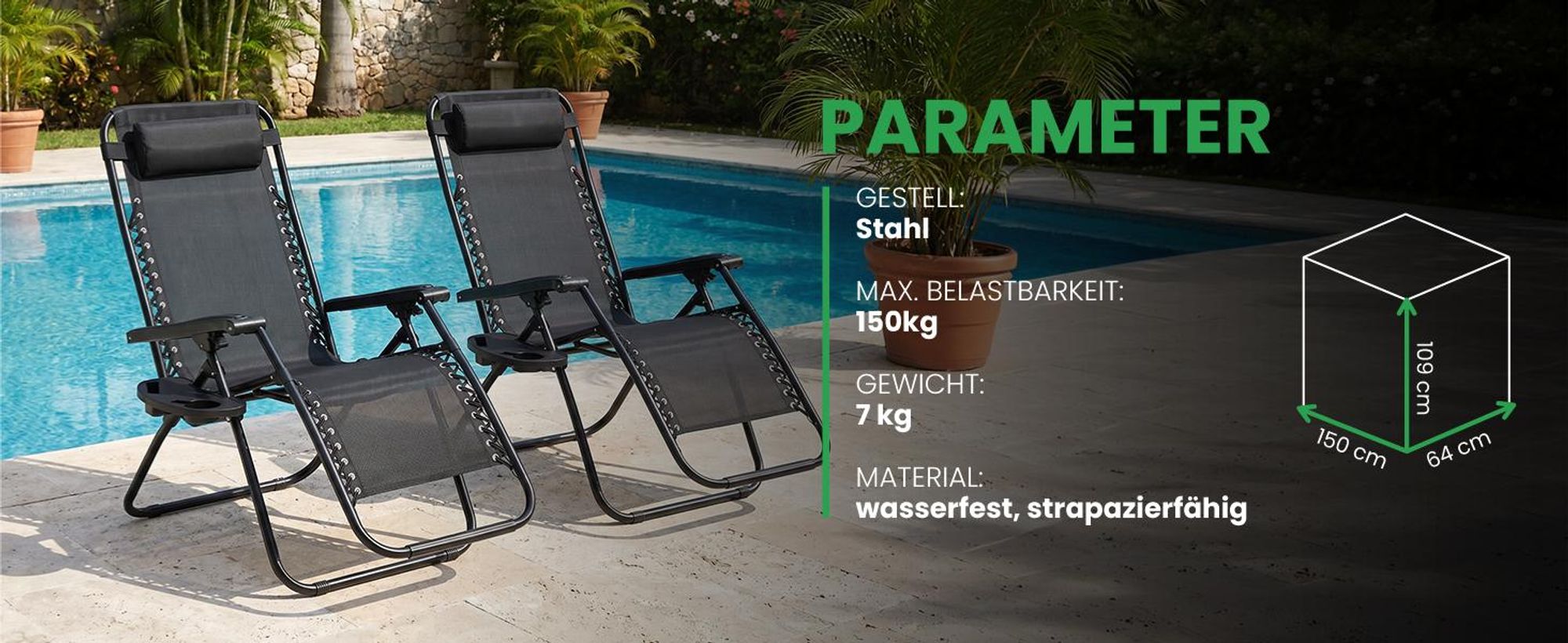 Gartenliege Sonnenliege Klappbarer Liegestuhl Garten Terrase
