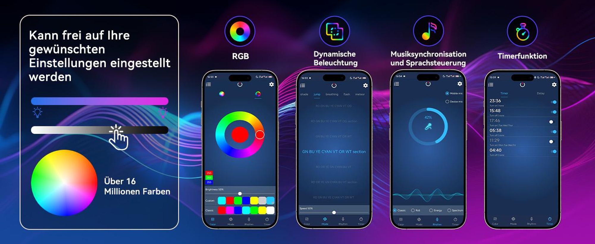 Puluomis LED Stehlampe Stehleuchte RGB Dimmbar mit Musik-Synchronisation, Timer, Atmosphäre Lampe Eck Standleuchte Standlampe APP/Fernbedienung/Kabel