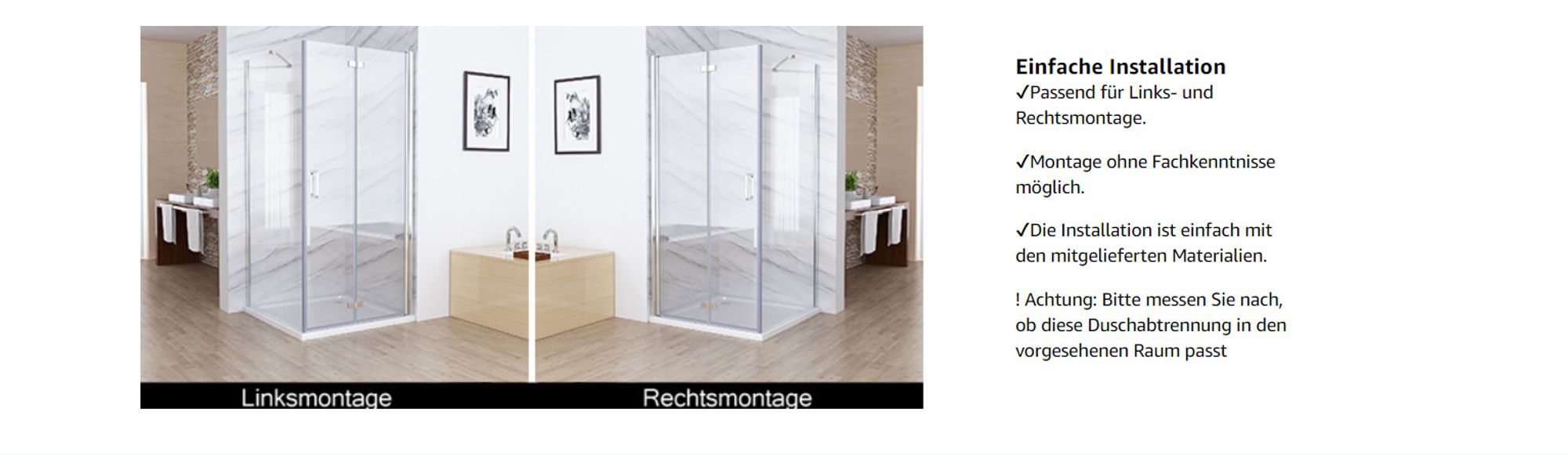 Duschkabine 70x75 cm Eckig Dusche Falttür 70 Seitenwand 75 Duschwand NANO Glas 185cm