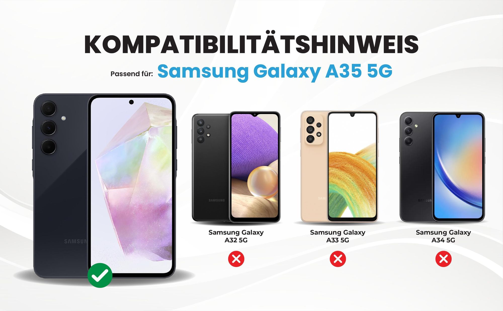 Kompatibilitätshinweise Hülle für Samsung Galaxy A35 5G