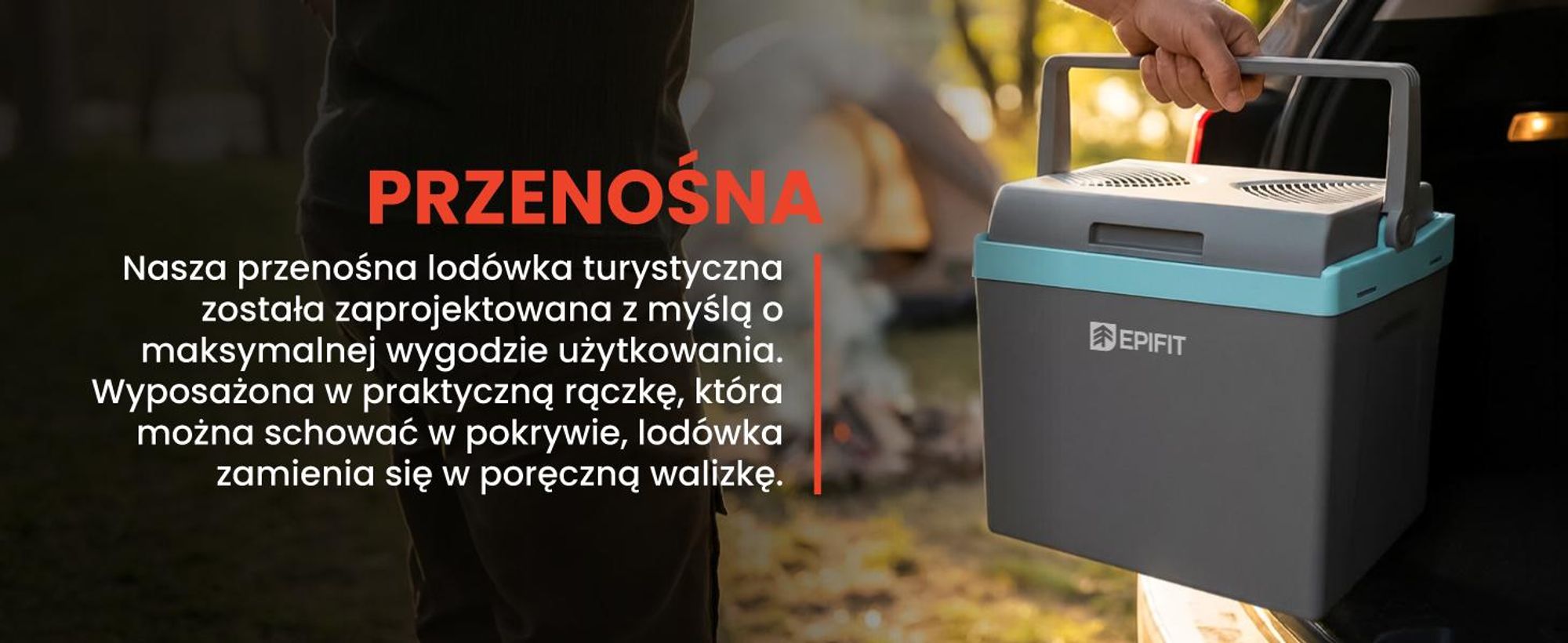 Przenośna lodówka turystyczna 25 litrów na gniazdko samochodowe 12V oraz 230V