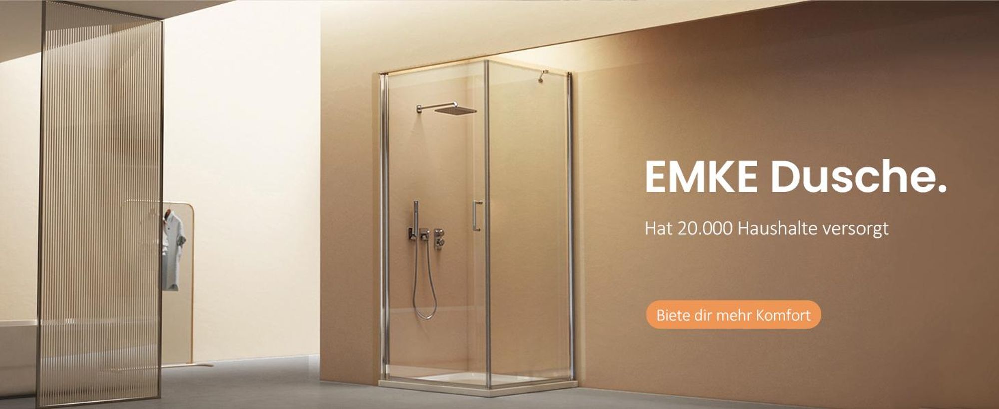 EMKE Duschkabine 80x80cm Höhe: 195cm Eckdusche Drehtür mit Seitenwand, 6mm ESG Sicherheitsglas, Hebe-Senk-Funktion, Nano-Beschichtung, Chrom-Optik