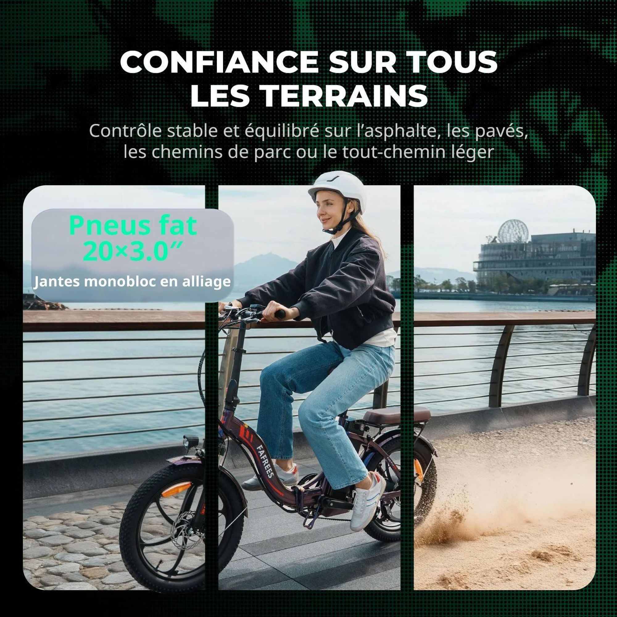 Vélo Électrique FAFREES F20 Pro - Moteur 250W Batterie 36V20Ah 20'' Pneus Freins À Disque Mécaniques - Bleu Aurore