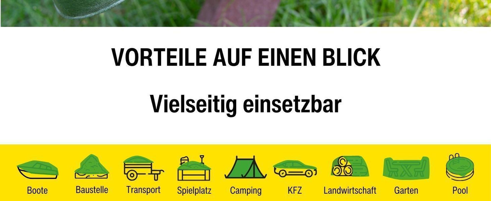 horizont Universal Abdeckplane | 8x10 m | 260 g/m² – wasserdicht, UV-stabilisiert, mit Ösen, für Außenbereich