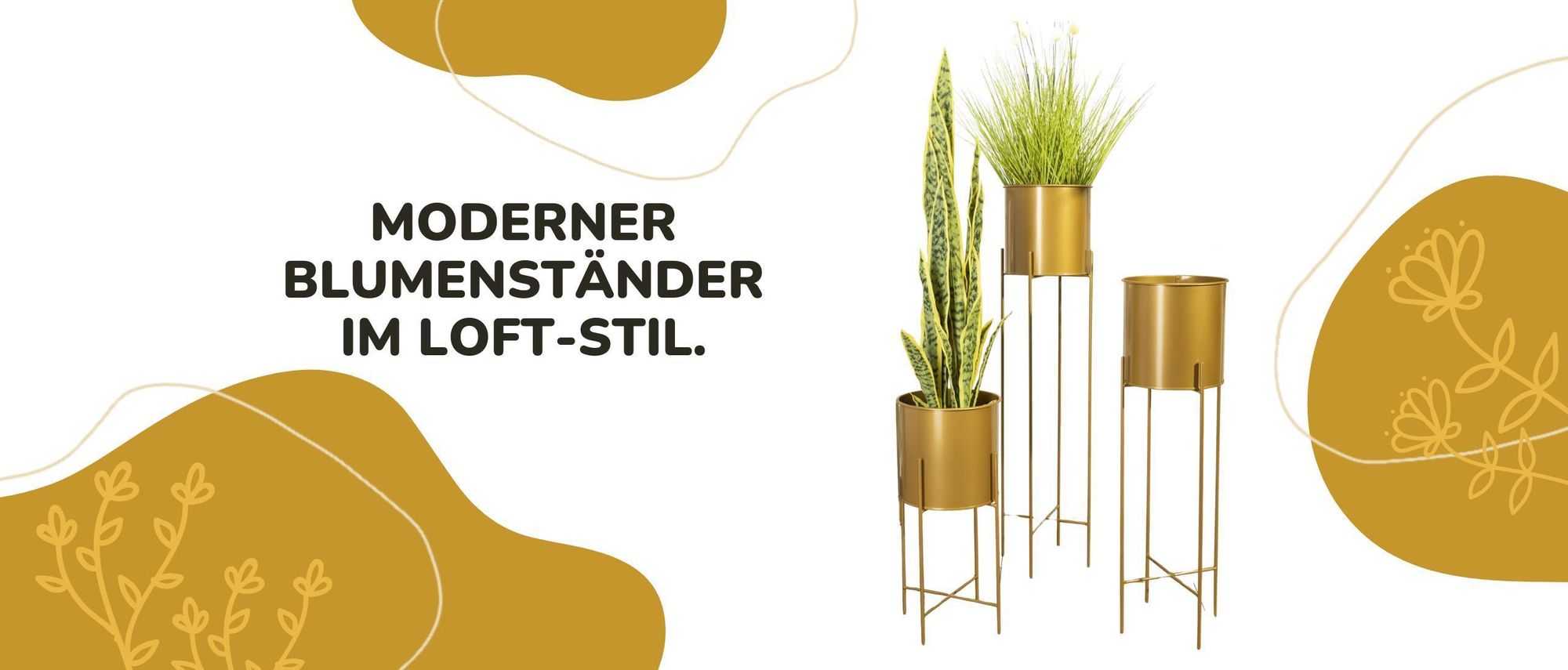 Howhomely, Pflanzenständer, Blumenständer, Pflanzkübel, Metall, Gold