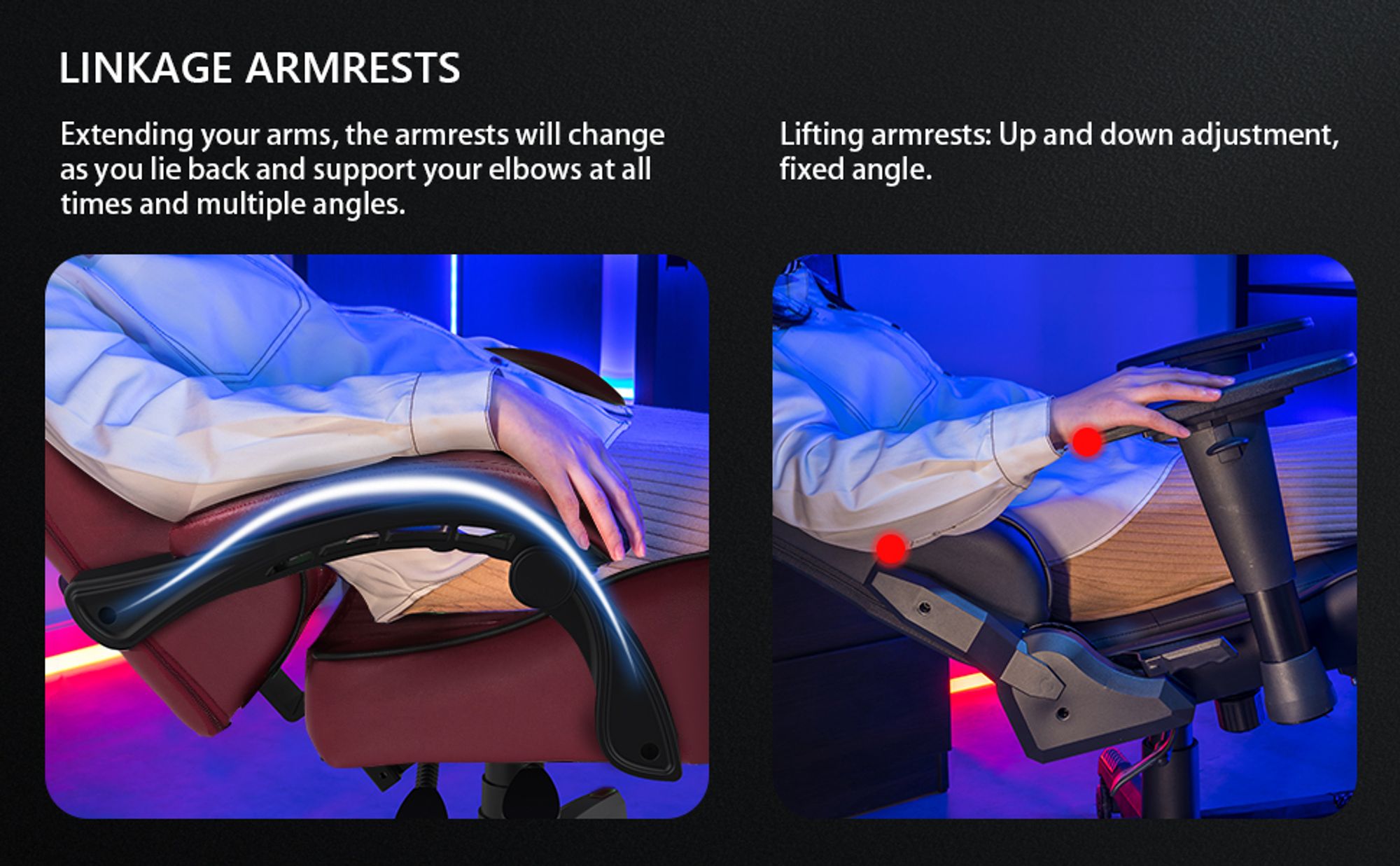 GTPLAYER Gaming-Stuhl ACE PRO, Ergonomischer Bürostuhl Neigbare Armlehnen Mit Fußstütze, Hi-Fi Lautsprecher, Beeindruckende Klang-atmosphäre, Rot
