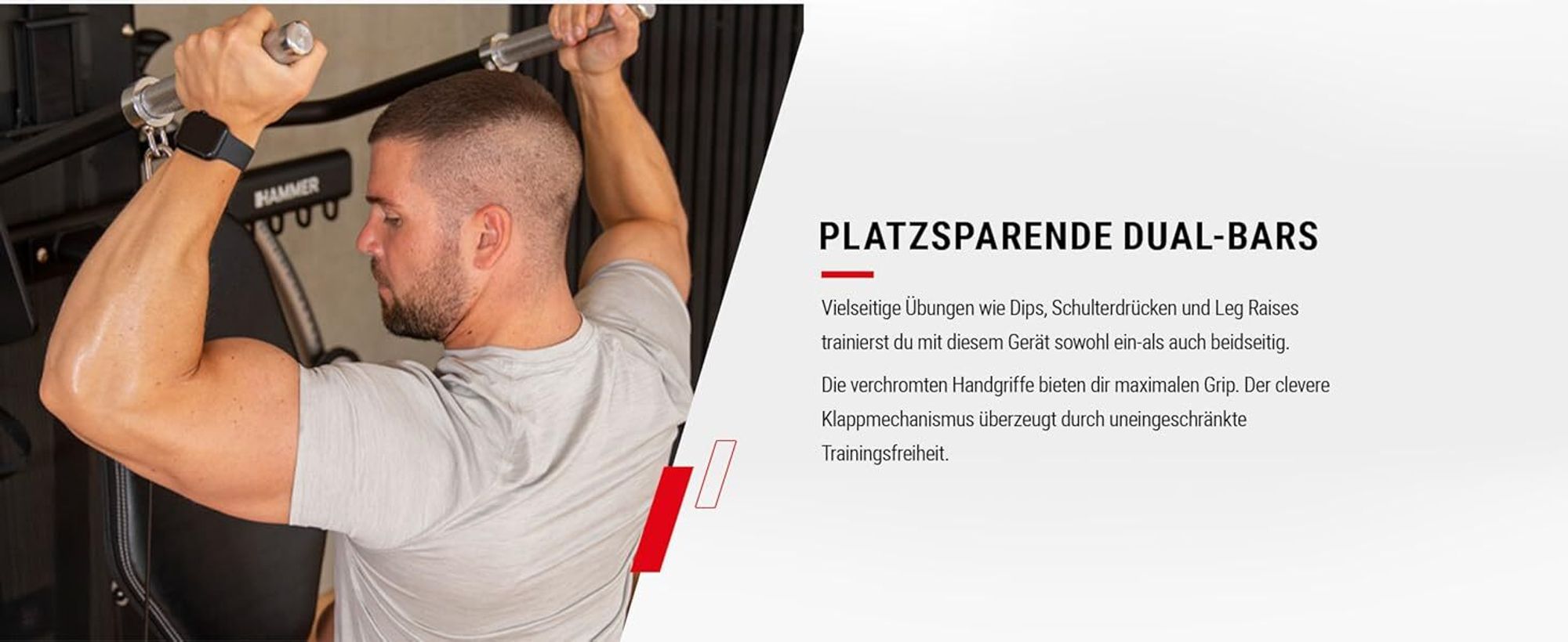 HAMMER Kraftstation BioForce Extreme Pro, Fitnessstation für zu Hause, mit TNT-Widerstandstechnologie, mit 125 kg Zuggewicht, über 140 Übungen