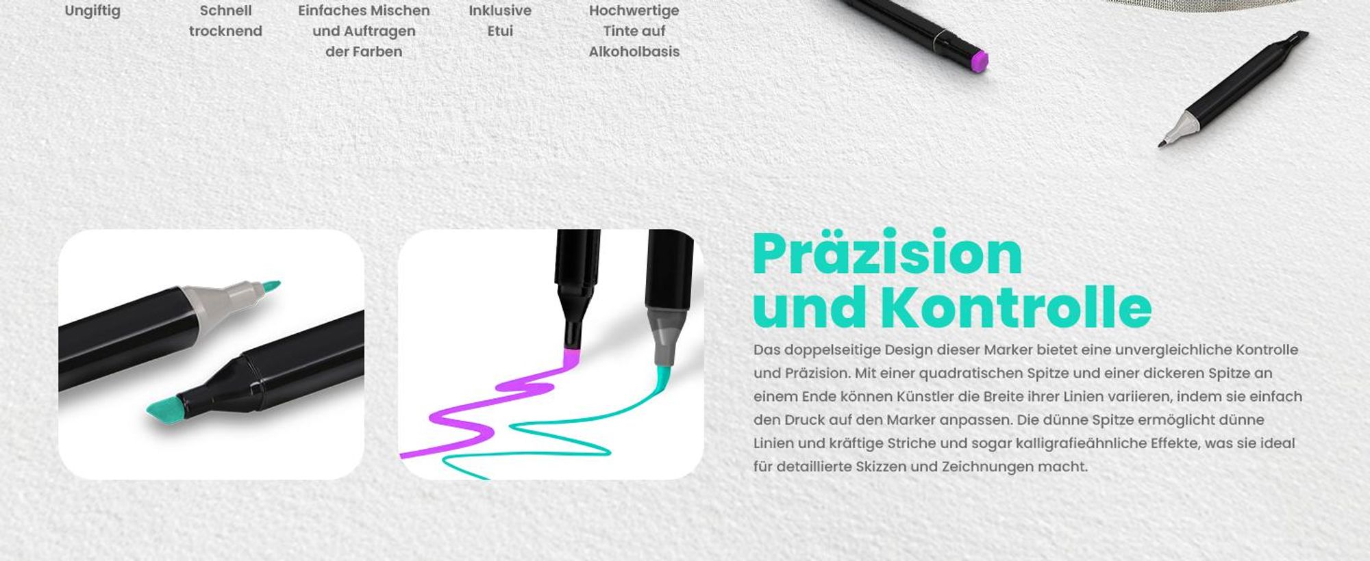 Extralink Alkoholmarker Set 204 Farben mit Tragetasche