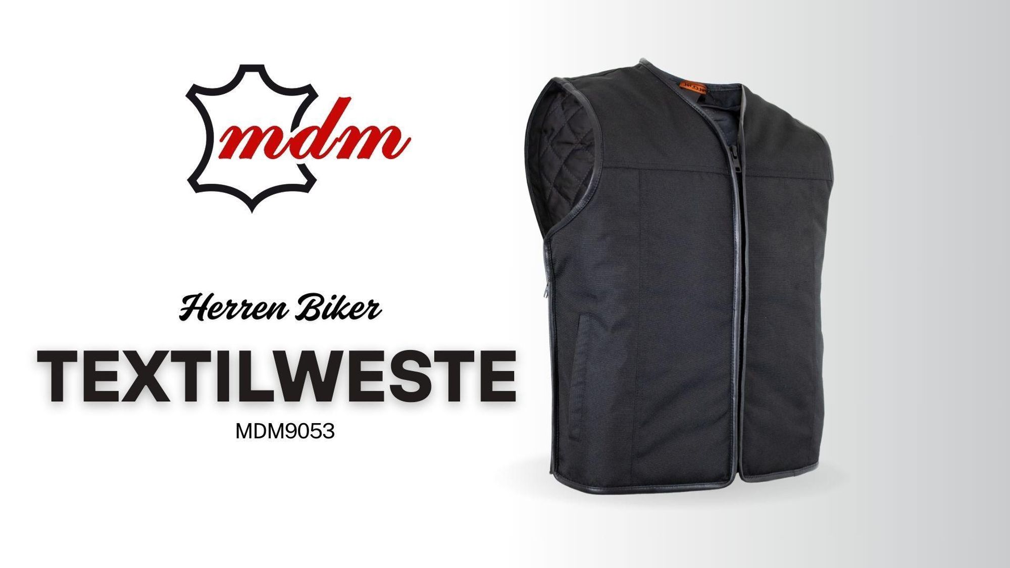Textil Bikerweste Clubweste Kutte Rockerweste Motorrad Weste schwarz leicht (3XL)