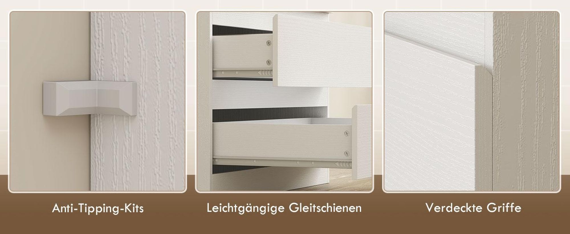 HOMCOM Kleiderschrank mit 2 Soft-Close-Türen Garderobenschrank mit 2 Schubladen