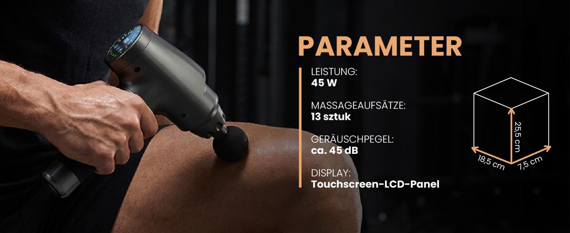 Massagepistole Massage Gun 1Köpfe Nacken Schulter Rücken Körper Drucksensor Muskelmassage