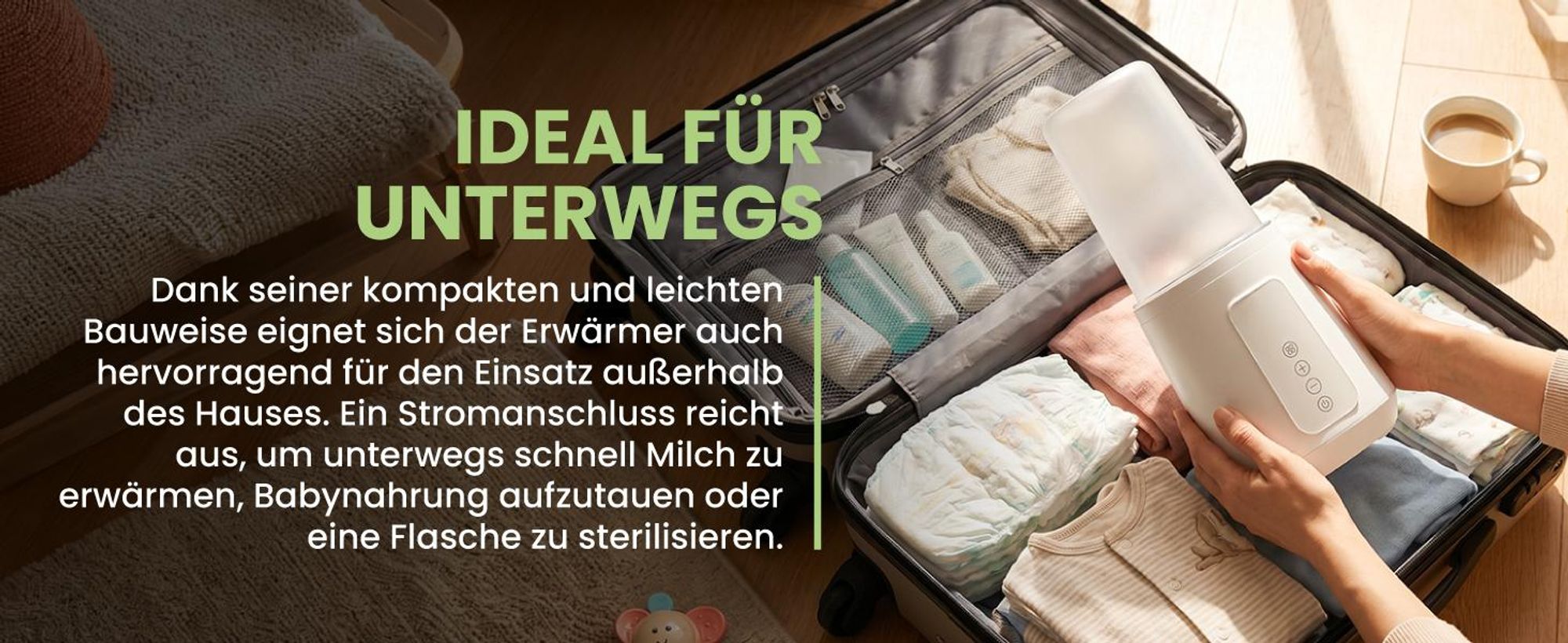 Baby Flaschenwärmer mit Sterilisator Babykostwärmer Warmhaltefunktion bis 9 St. 230W LED BPA-frei