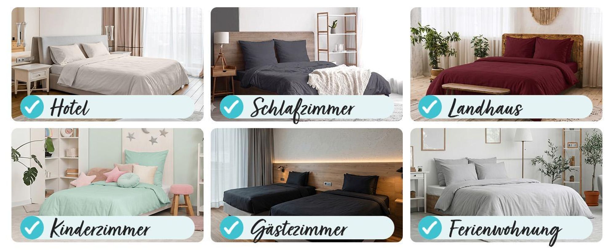 EllaTex Premium Mikrofaser Bettwäsche 155x200 + 80x80 cm – atmungsaktive Bettwäschegarnitur, Farbe: Jeans