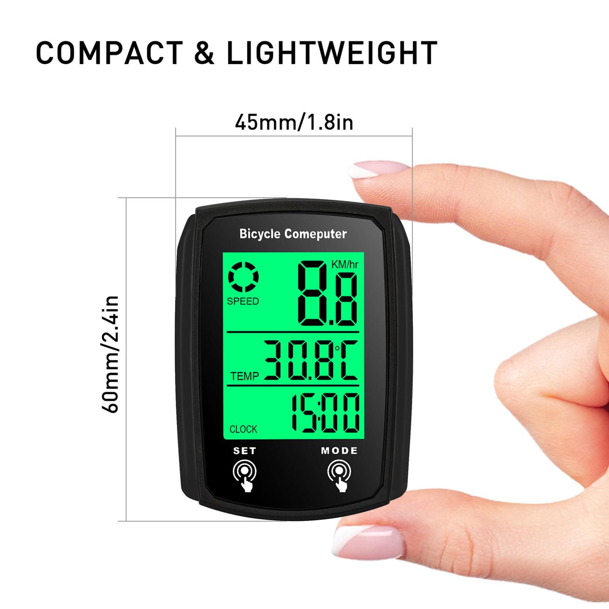 Kabelgebundener Fahrradcomputer 19 Funktionen Touch Bike Tachometer Kilometerzaehler Wasserdichter Fahrradcomputer mit Hintergrundbeleuchtung