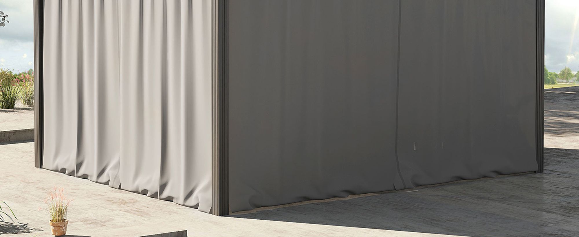 Outsunny 4 Seitenteile für 3x4 m Pavillon mit Haken Seitenwände Polyester Grau