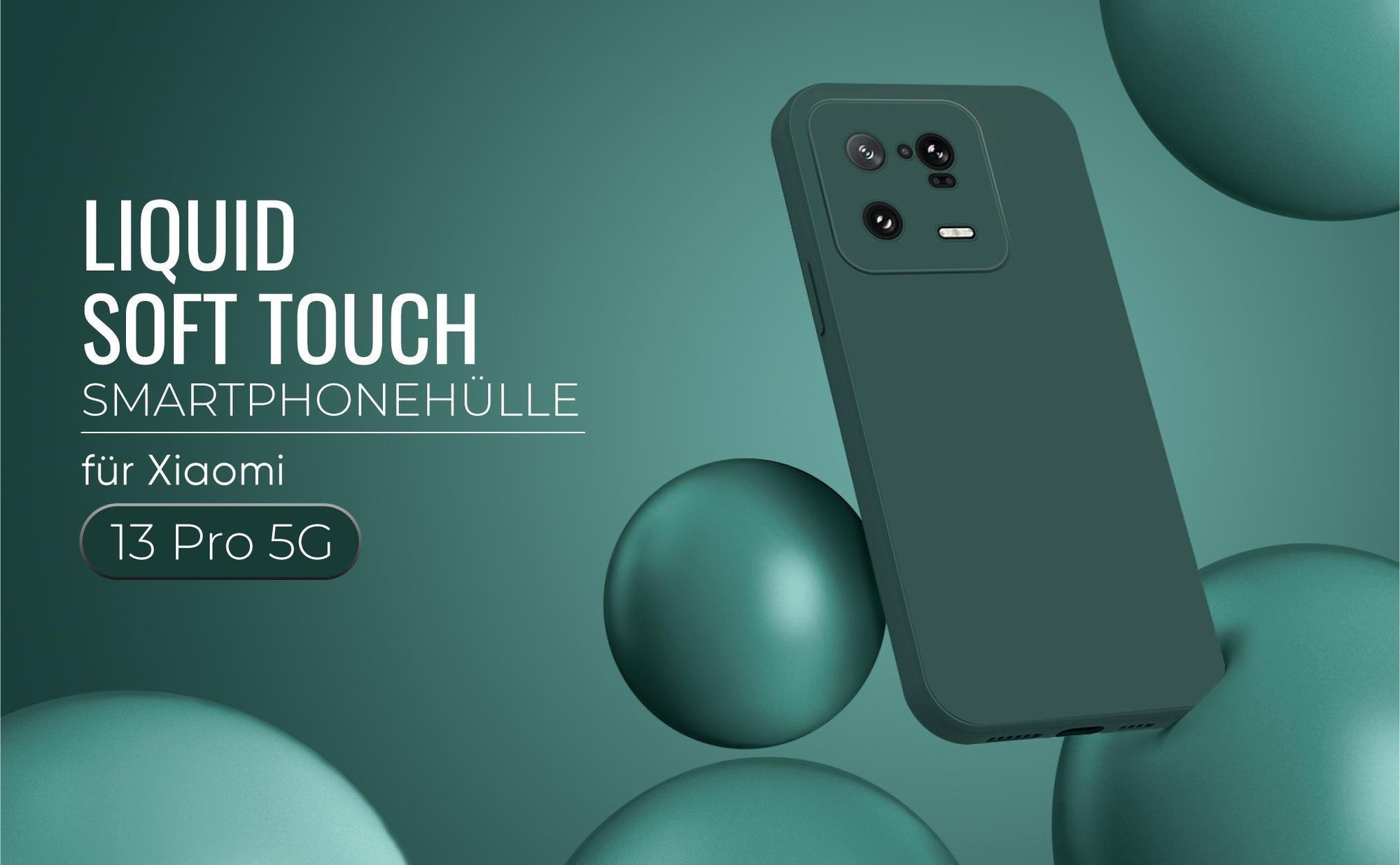 Liquid Soft Touch Smartphone Hülle in Grün für Xiaomi 13 Pro 5G