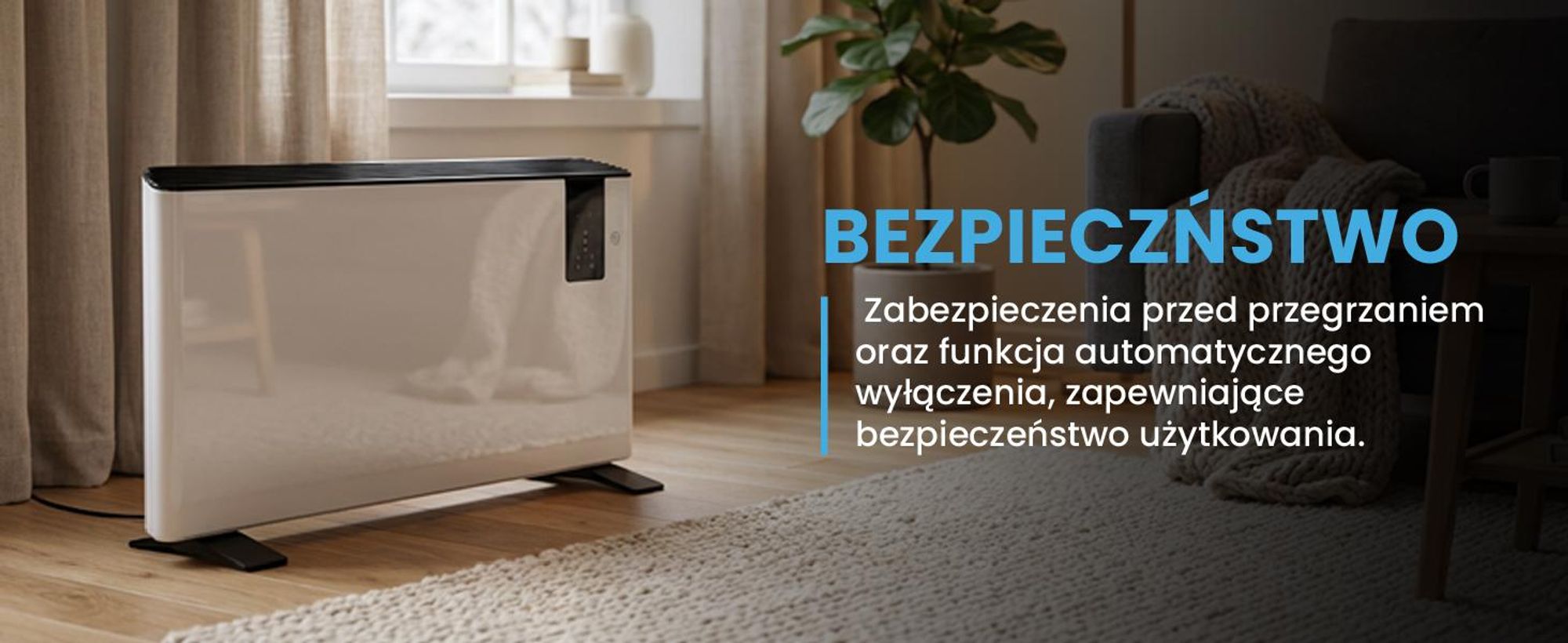 Elektryczny grzejniko konwektorowy z tygodniowym programem i zdalnym sterowaniem