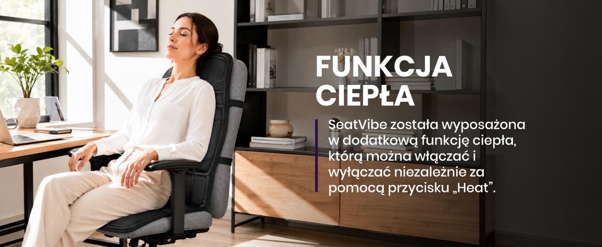 Mata Masująca na Fotel do Samochodu do Masażu Wibracyjna Podgrzewana SeatVibe