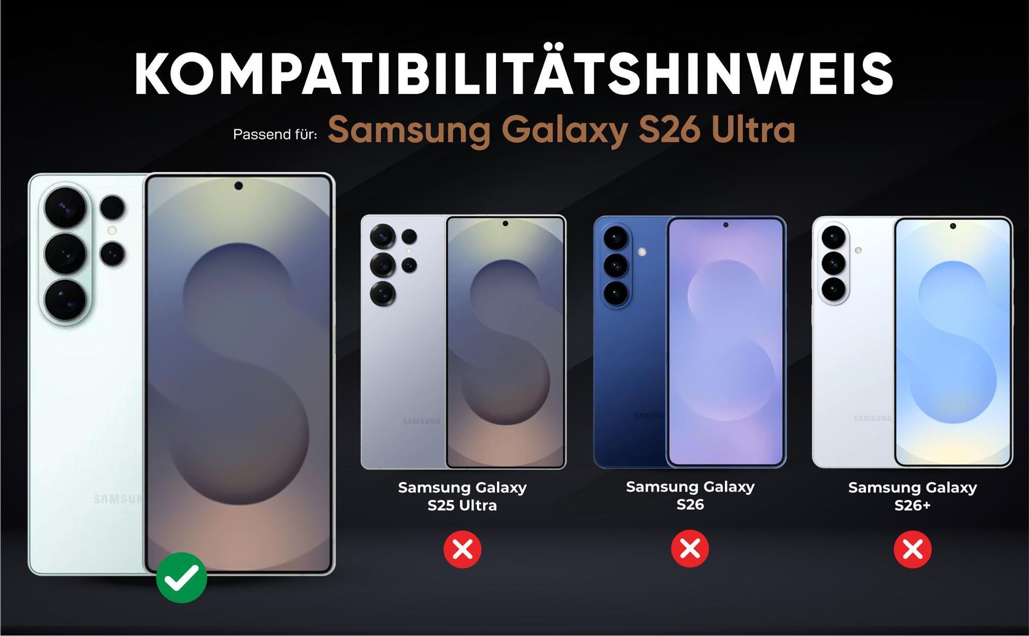 Kompatibilitätshinweise Hülle für Samsung Galaxy S26 Ultra