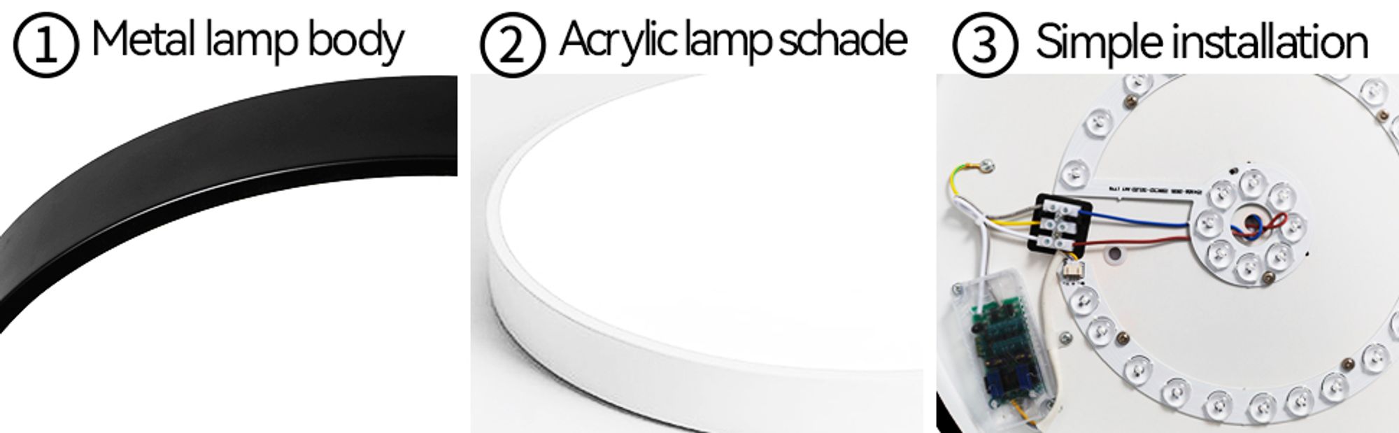 Style home36W LED Deckenleuchte Deckenlampe Ultraslim Ø40x4cm, moderne runde Leuchte für Wohnzimmer Schlafzimmer Küche Büro Diele Flur (Schwarz)