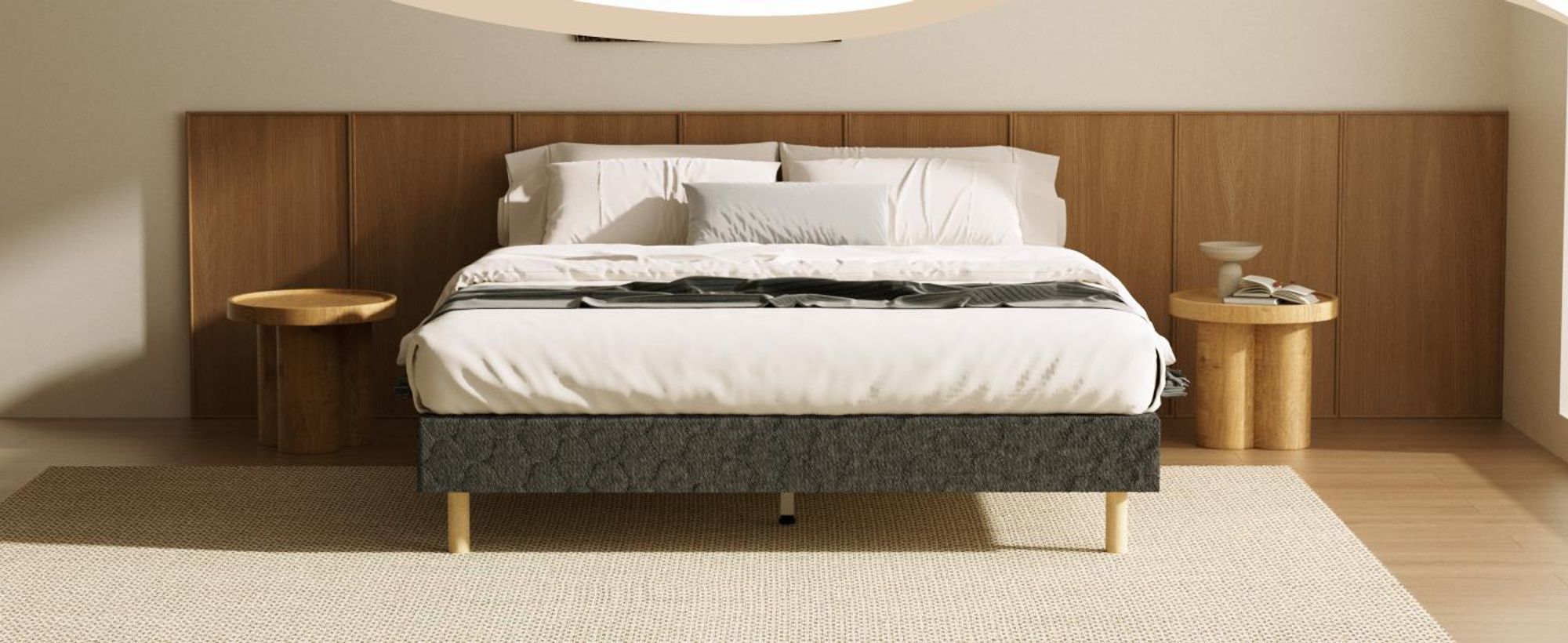 DEWINNER Bed base 160 x 200 cm | 2 x 14 slats with 9 feet | Bed frame height 29 cm | Bed 160 x 200 cm with bed base | Double Bed for Bedroom, Home