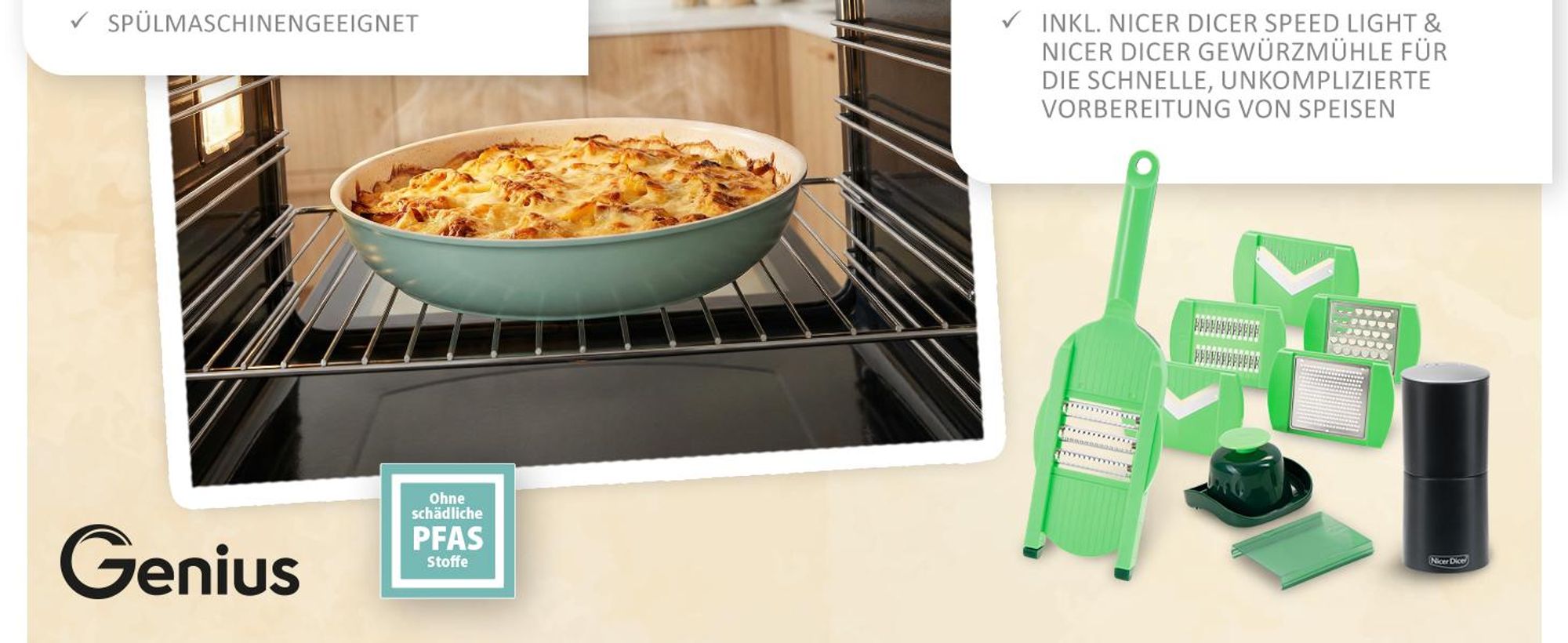 Genius Cerafit Revolution Vario Pfannenset Kochgeschirr Set 27-tlg., Keramikbeschichtung, abnehmbare Griffe, Topfsets, Induktion geeignet,backofenfest