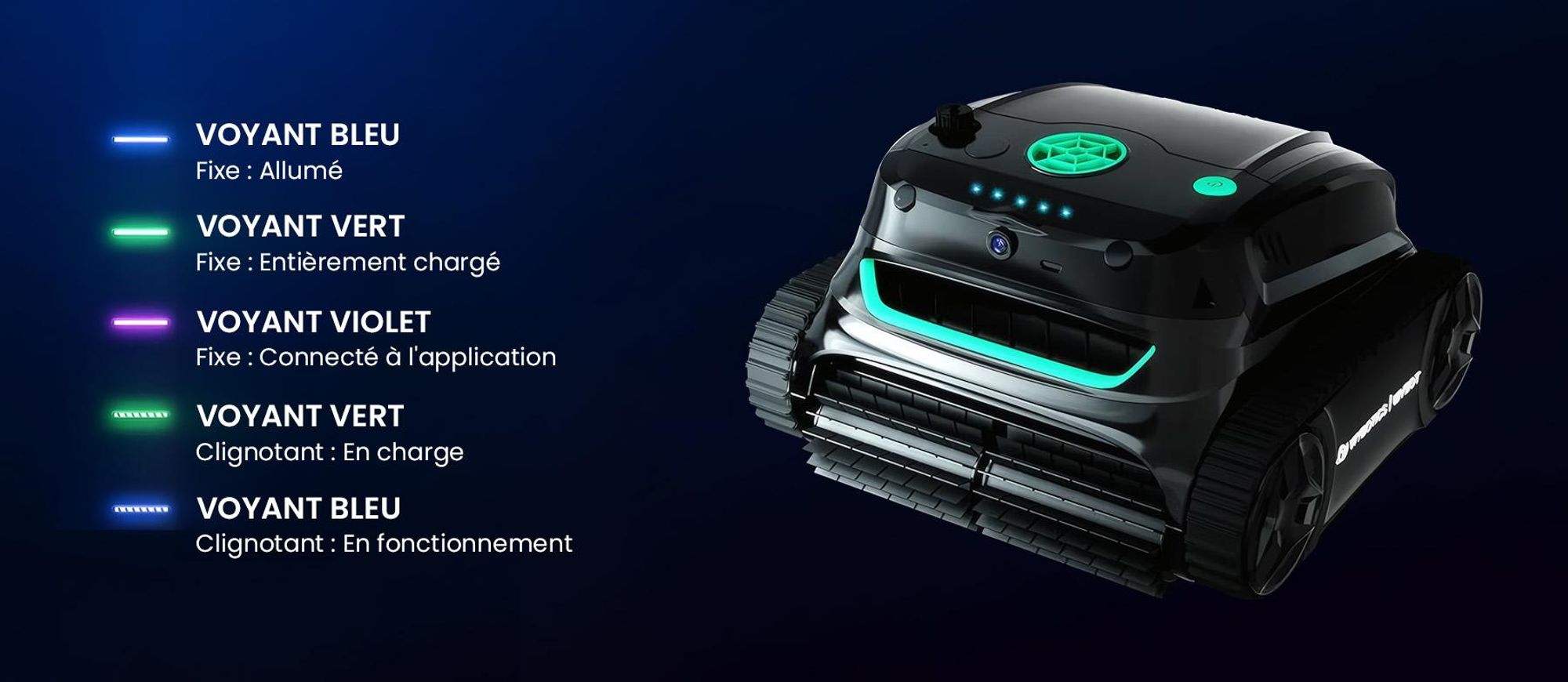 WYBOT S2 Vision : robot de piscine sans fil doté d'une caméra IA intégrée, avec une autonomie de 210 minutes et 8 modes de nettoyage différents