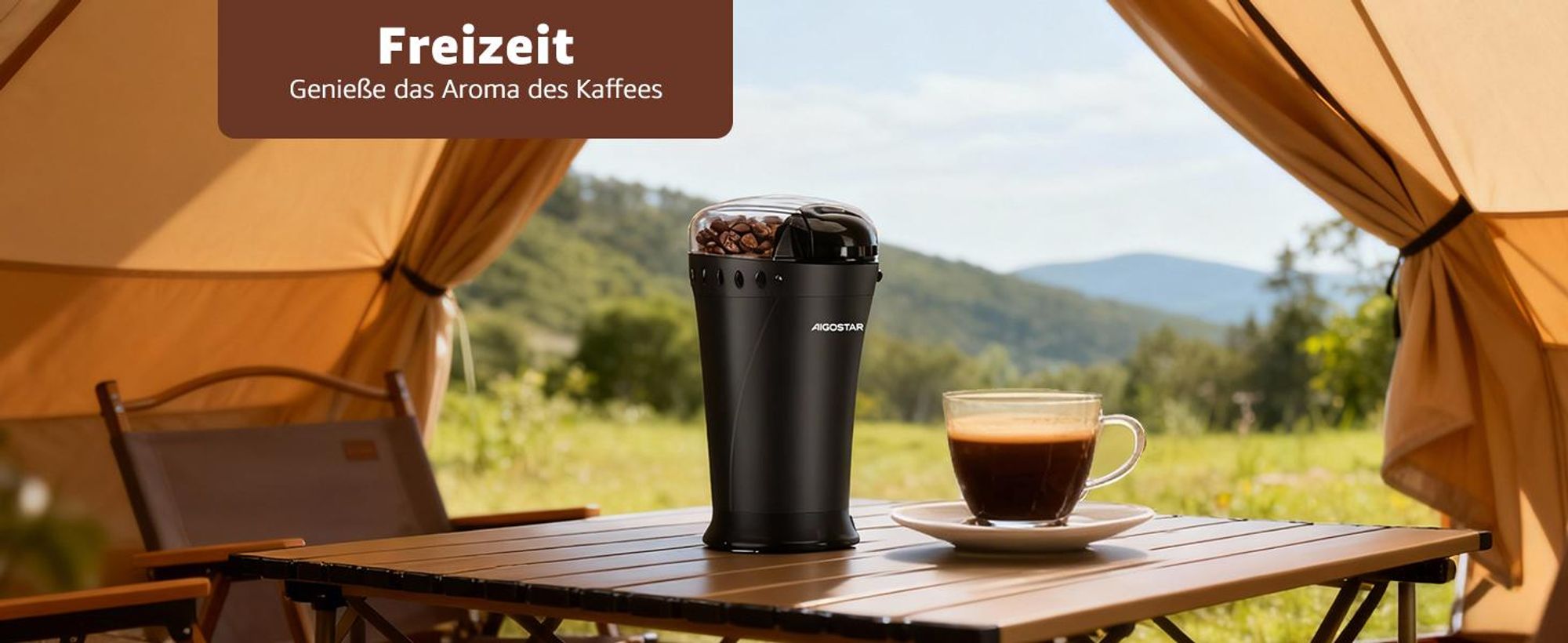 Aigostar - Kaffeemühle, Elektrisch Gewürzmühle Kaffee Mühle, Elektrische Propellermühlen