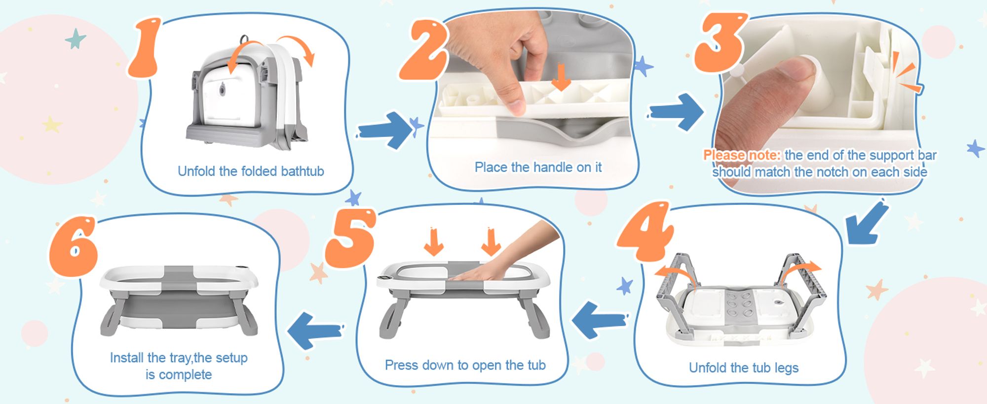 Faltbare Badewanne Baby Badewanne Faltbar mit Baby Badekissen und Thermometer, für Babys Von 0-36 Monaten, mit Baby Pflegeset, Tragbare Babywanne