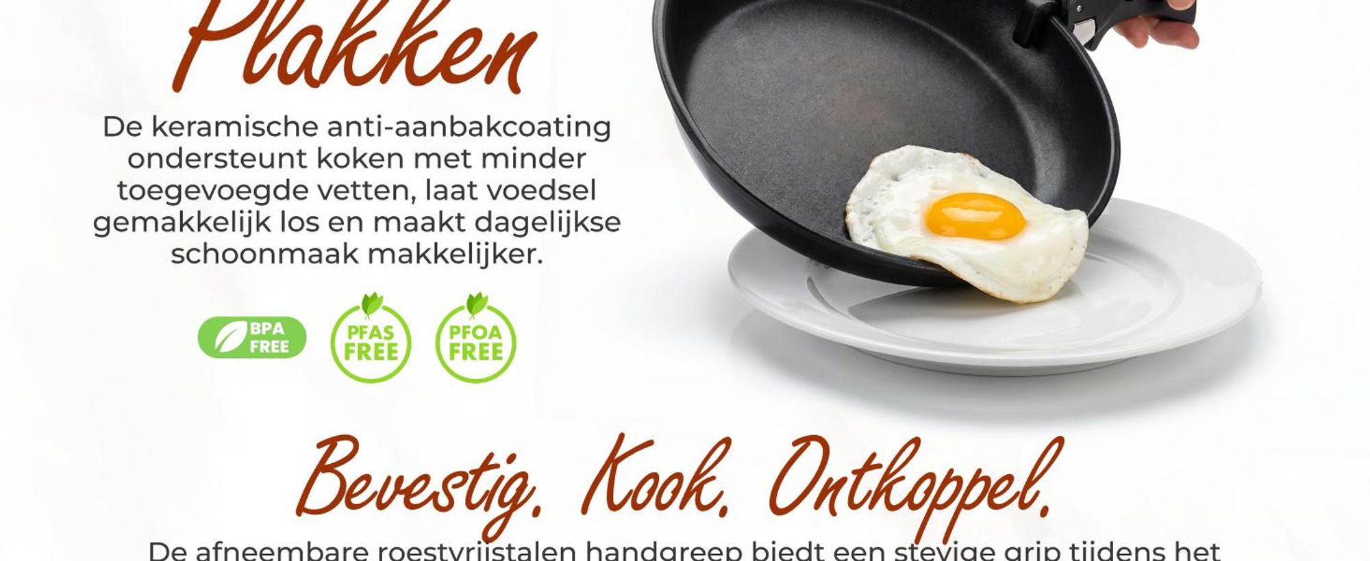 Glissimo Cookware - 15-delige Keramische Pannenset - Afneembare Handgreep - Non-stick - vrij