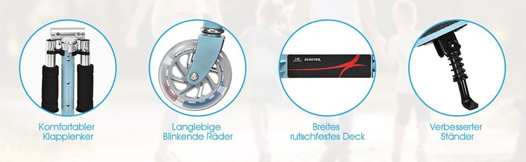 COSTWAY Kinder Roller mit LED Rädern, Cityroller höhenverstellbar, Kinder Scooter für Kinder ab 4+, Kinder Kickscooter, Tretroller für Junge & Mädchen