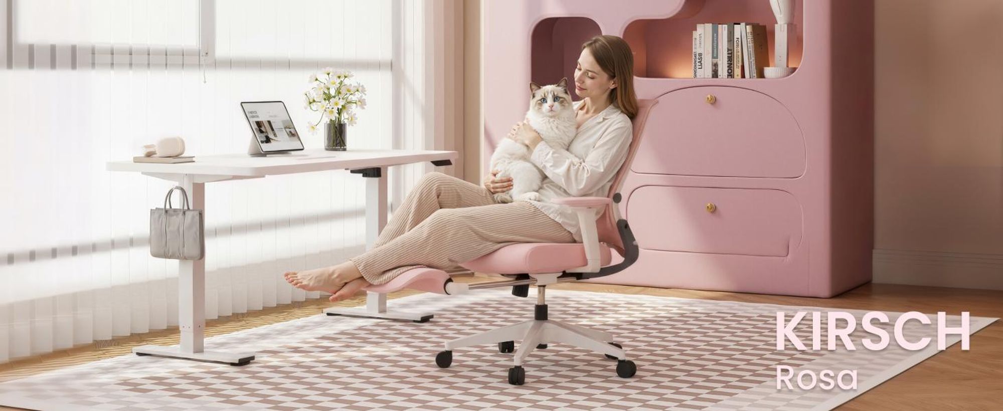 FLEXISPOT Foldex Ergonomischer Bürostuhl, klappbarer Bürostuhl für Kleine Räume mit Lendenwirbelstütze Höhenverstellbaren Armlehnen mit Fußstütze Weiß