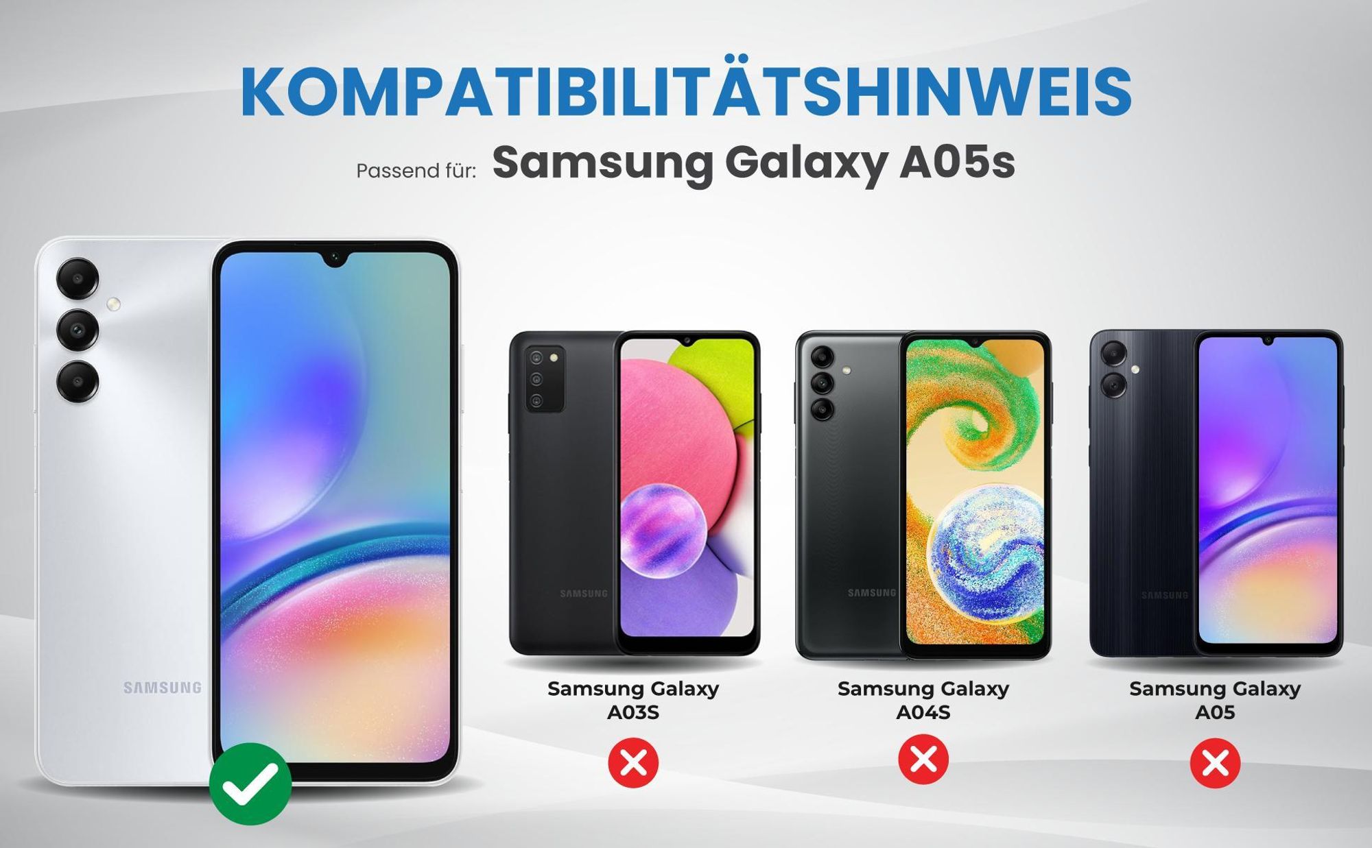 Kompatibilitätshinweise Hülle für Samsung Galaxy A05s